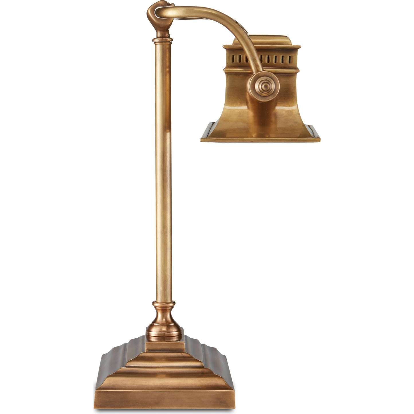 002 SI-1894409 | Additional Silo | Malvasia Desk Lamp by Currey and Company in vintage brass. Made from brass in a traditional style.