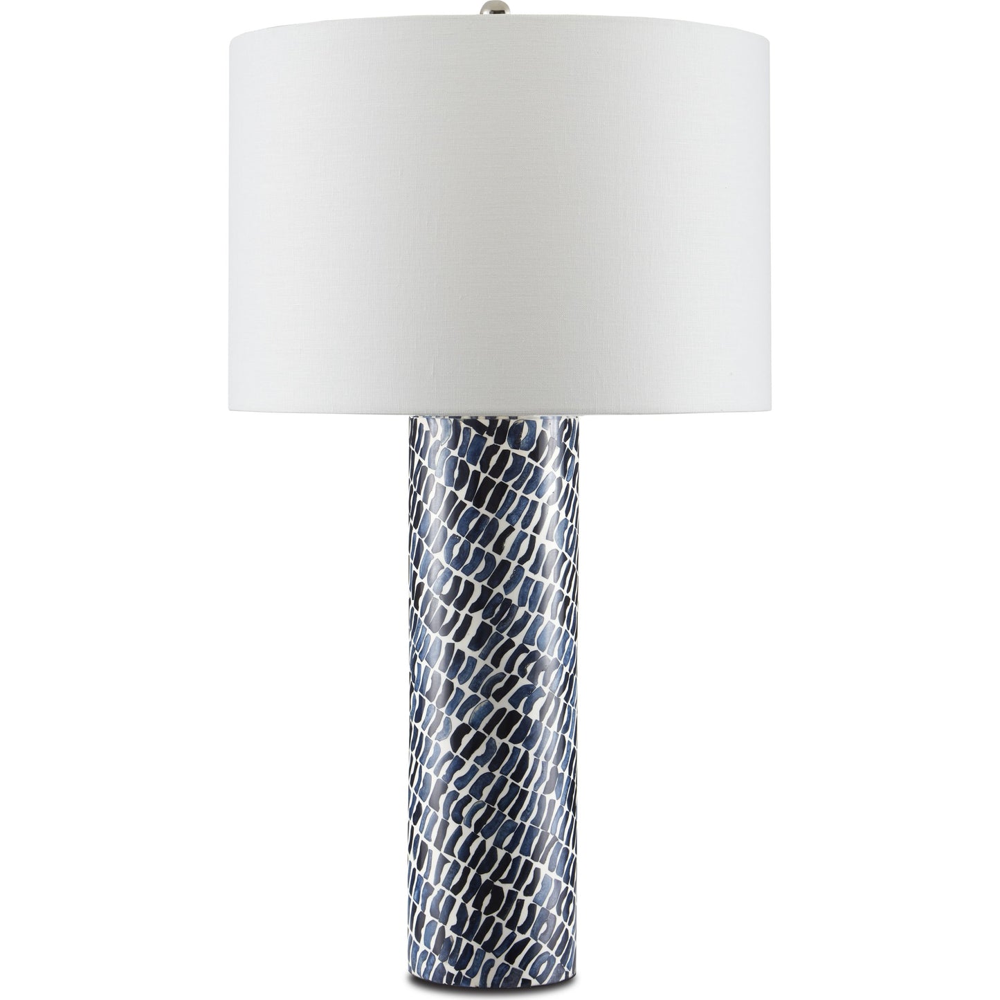 002 SI-1894352 | Additional Silo | Indigo Table Lamp by Currey and Company in blue, white. Made from composite, wood, bone in a coastal style.