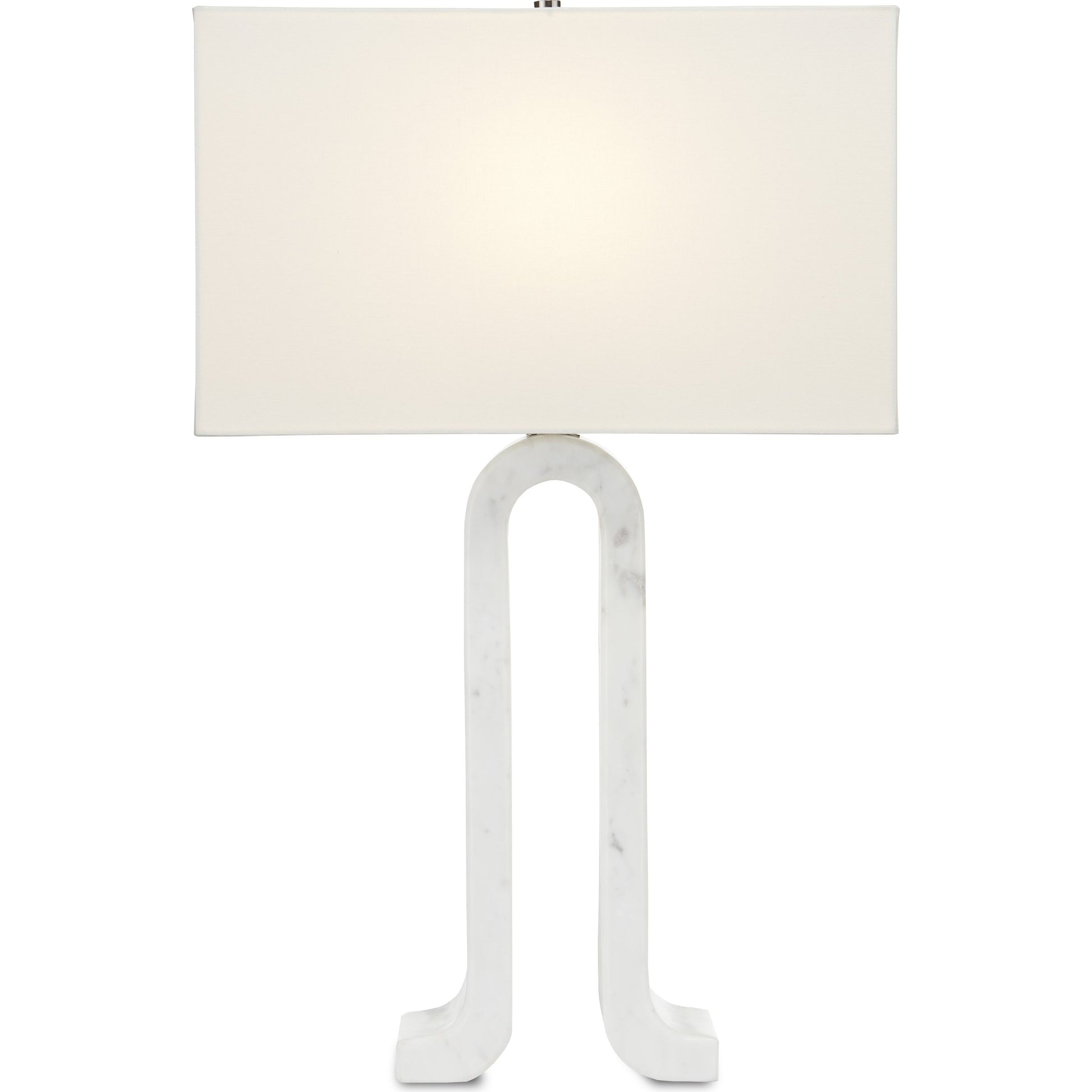 Leo Table Lamp by Currey and Company in white marble. Made from marble in a modern style.