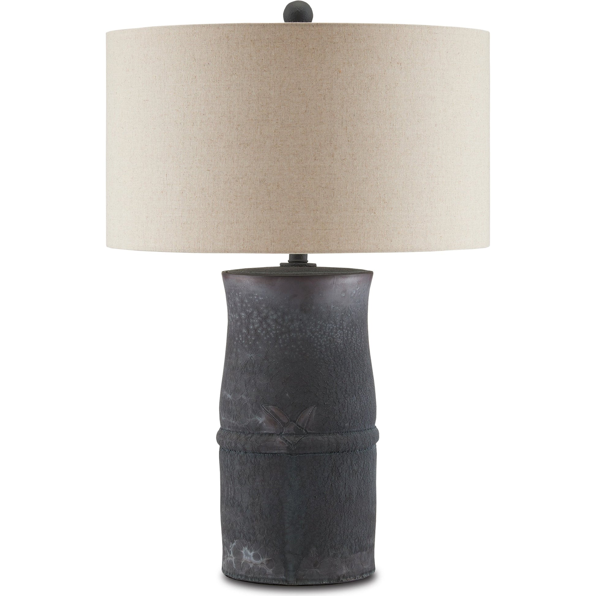 Croft Table Lamp by Currey and Company in charcoal. Made from ceramic in a cottage & farmhouse style.