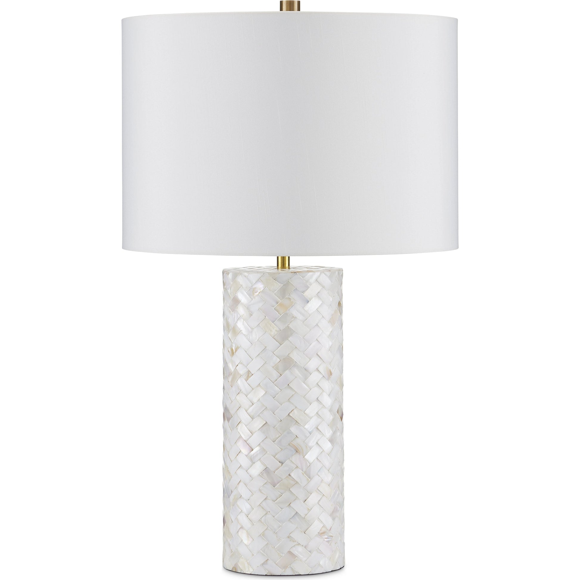 Meraki Mother-Of-Pearl Table Lamp by Currey and Company. Made from mother of pearl, engineered wood in a modern style.