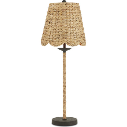 Annabelle Table Lamp by Currey and Company in natural, mole black. Made from metal in a cottage & farmhouse style.