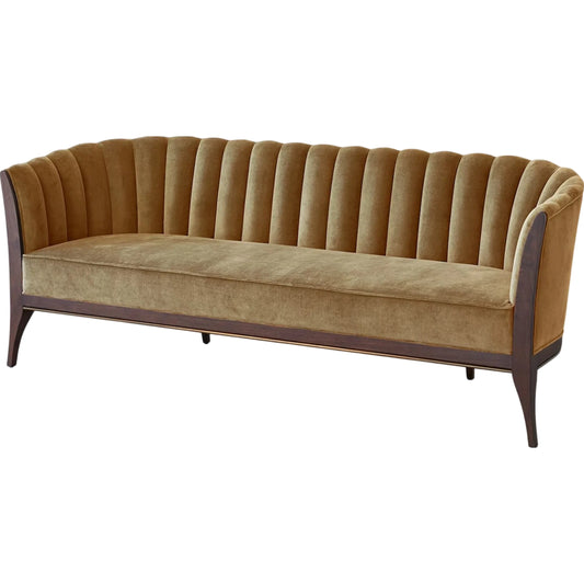 Channel Back Sofa by Global Views in walnut and dark waxed oiled walnut. Made from unique in a unique style.