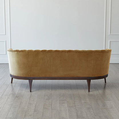 Channel Back Sofa by Global Views. Made from solid walnut, fabric, wood, 100% cotton, double rub: 50,000 in a modern style.