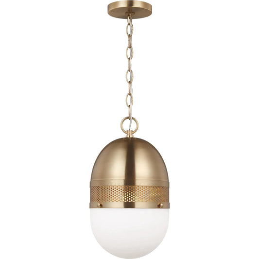 Bea One Light Pendant by Visual Comfort & Co. in satin brass. Made from steel in a unique style.
