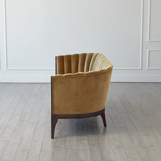 Channel Back Sofa by Global Views in walnut and dark waxed oiled walnut. Made from unique in a unique style.