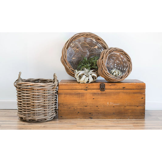 Cabana Basket by Accent Decor in natural. Made from wood in a cottage & farmhouse style.