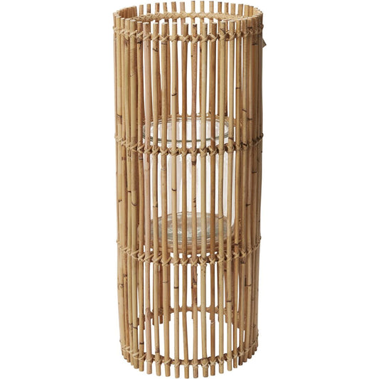 Brio Lantern by Accent Decor in tan. Made from wood in a cottage & farmhouse style.