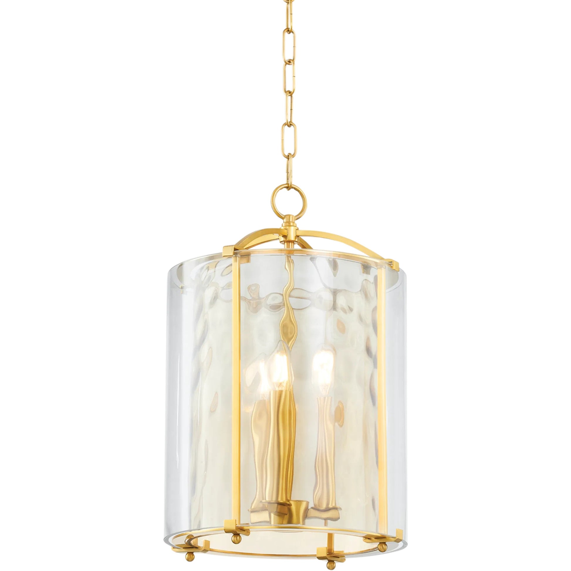 Ramsey Lantern by Hudson Valley in aged brass. Made from steel in a modern style.