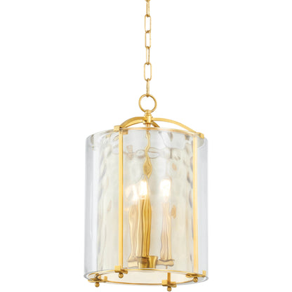 Ramsey Lantern by Hudson Valley in aged brass. Made from steel in a modern style.