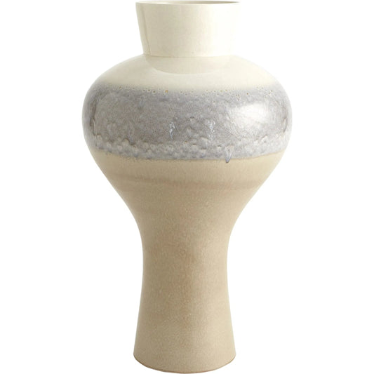 Cream Rises Swell Vase by Global Views in cream and ivory. Made from unique in a modern style.