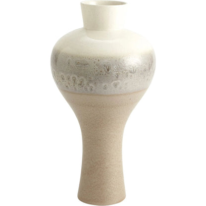 Cream Rises Swell Vase by Global Views in cream and ivory. Made from unique in a modern style.