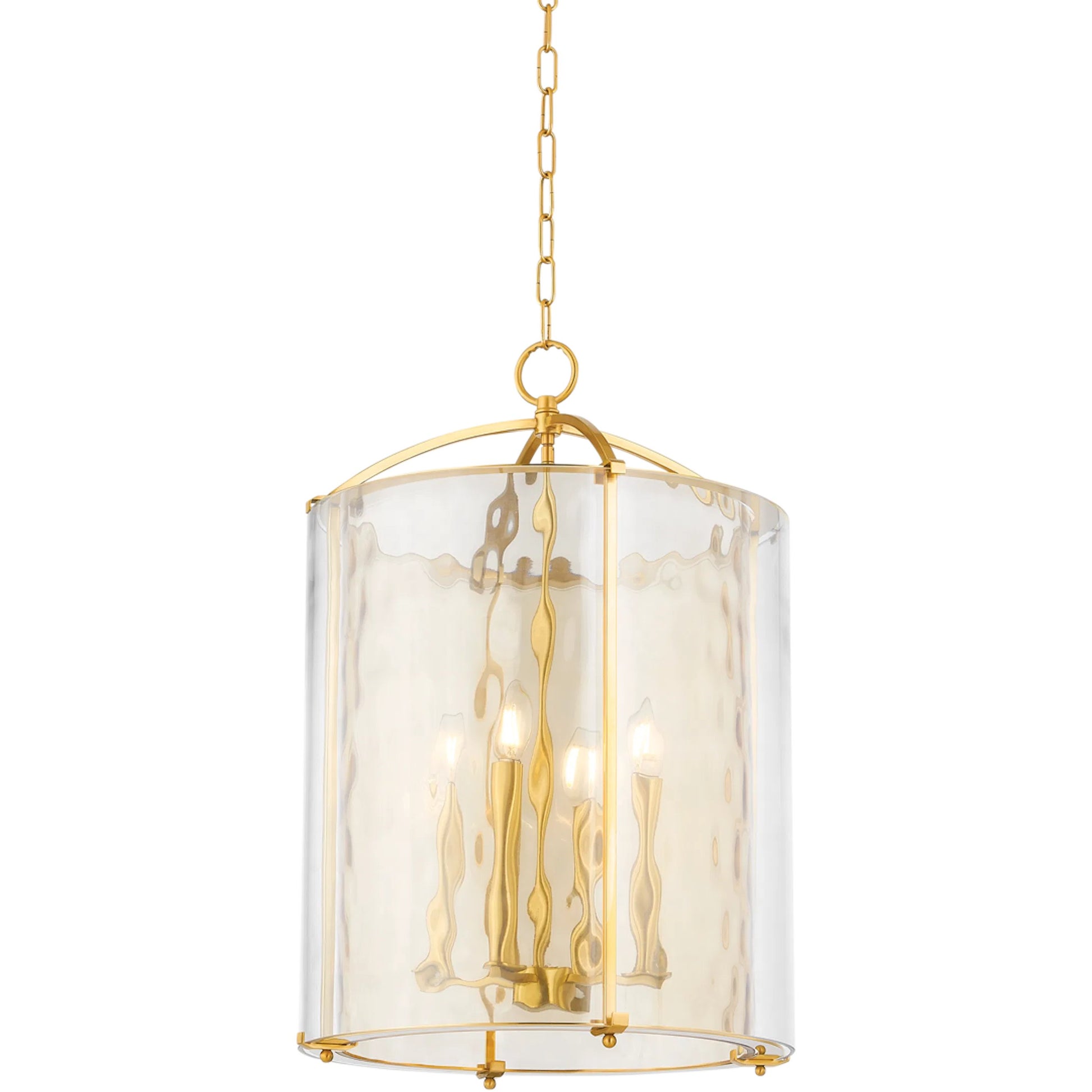 Ramsey Lantern by Hudson Valley in aged brass. Made from steel in a modern style.