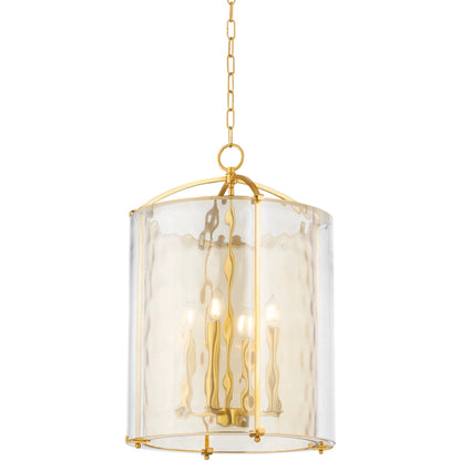 Ramsey Lantern by Hudson Valley in aged brass. Made from steel in a modern style.