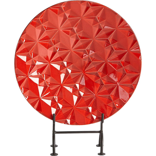Geometric Charger by Global Views in red. Made from unique in a eclectic & global style.