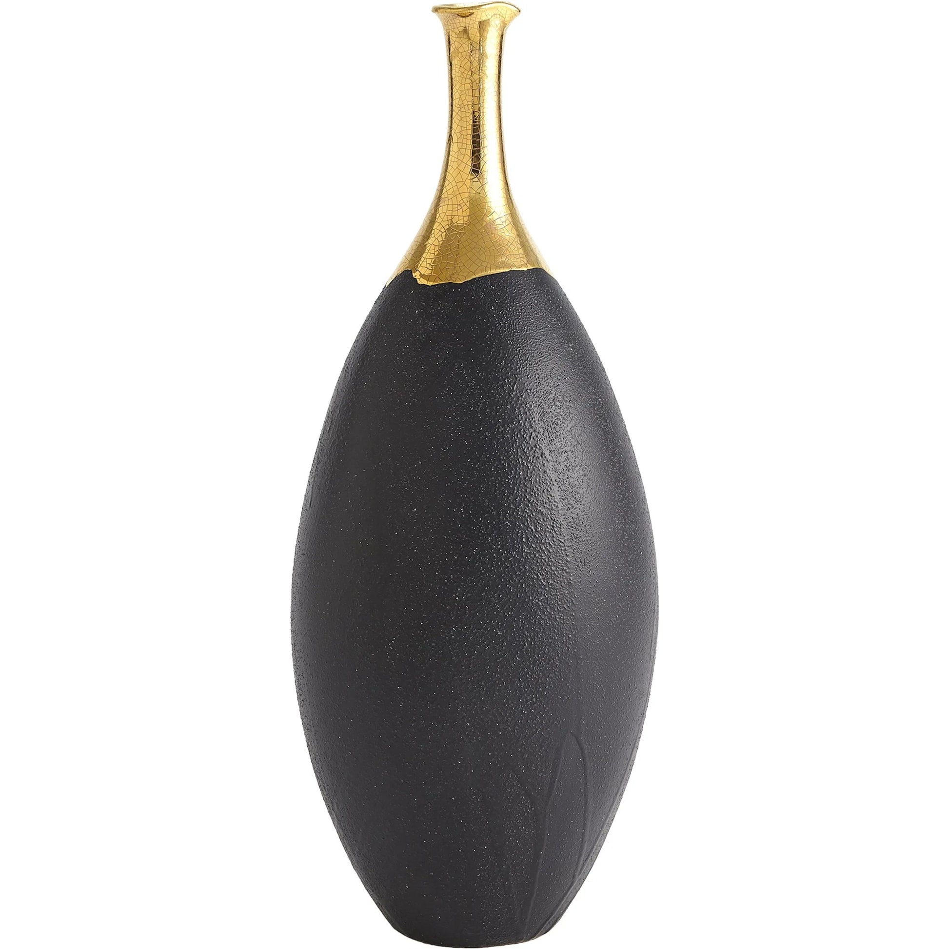 Dipped Golden Crackle/Black Slender Vase by Global Views in black and gold. Made from unique in a modern style.