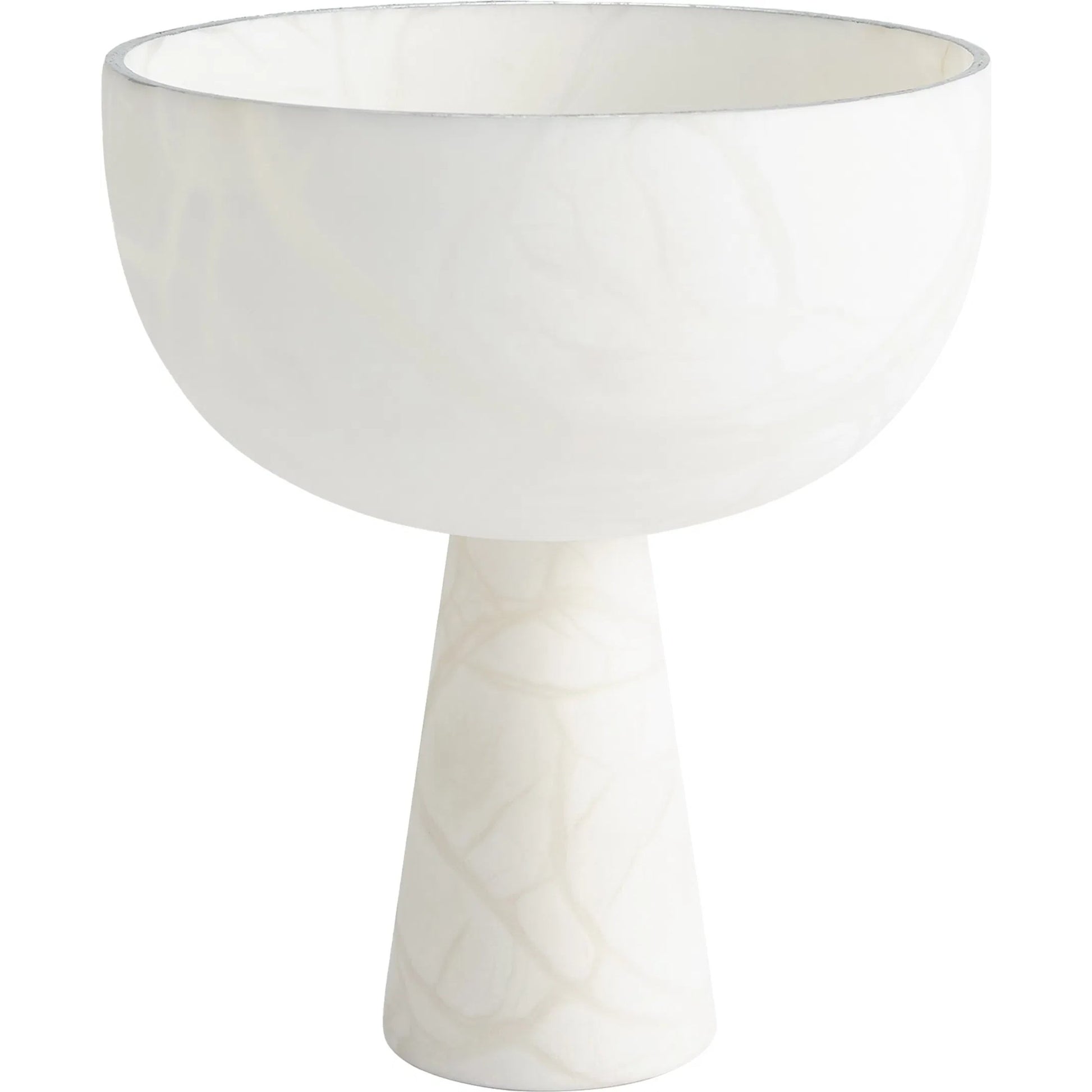 Footed Alabaster Bowl with Silver by Global Views in silver. Made from unique in a unique style.