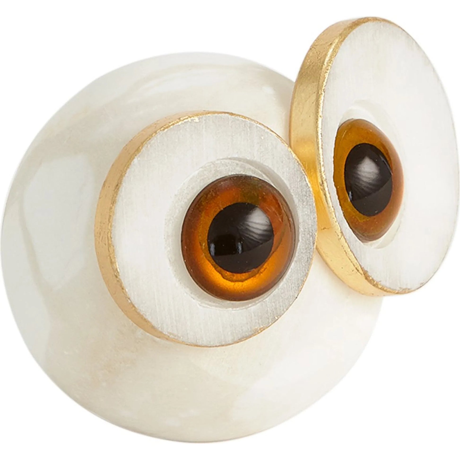 Alabaster Big Eyed Owl by Global Views in natural. Made from alabaster in a eclectic & global style.