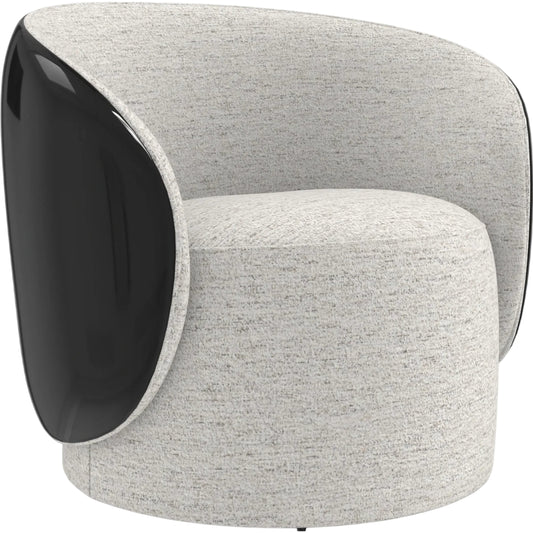 Cuff Swivel Chair by Caracole in ivory and piano black. Made from unique in a unique style.