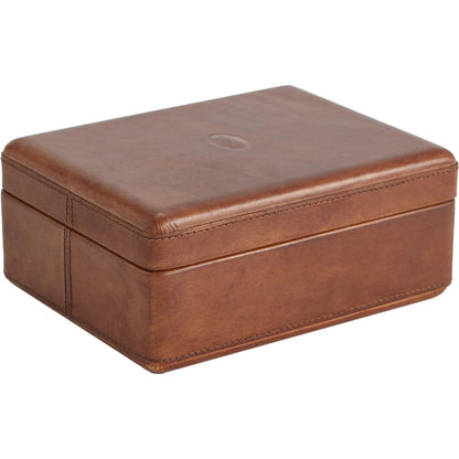 Signature Tobacco Covered Box by Global Views in tobacco and leather. Made from unique in a traditional style.