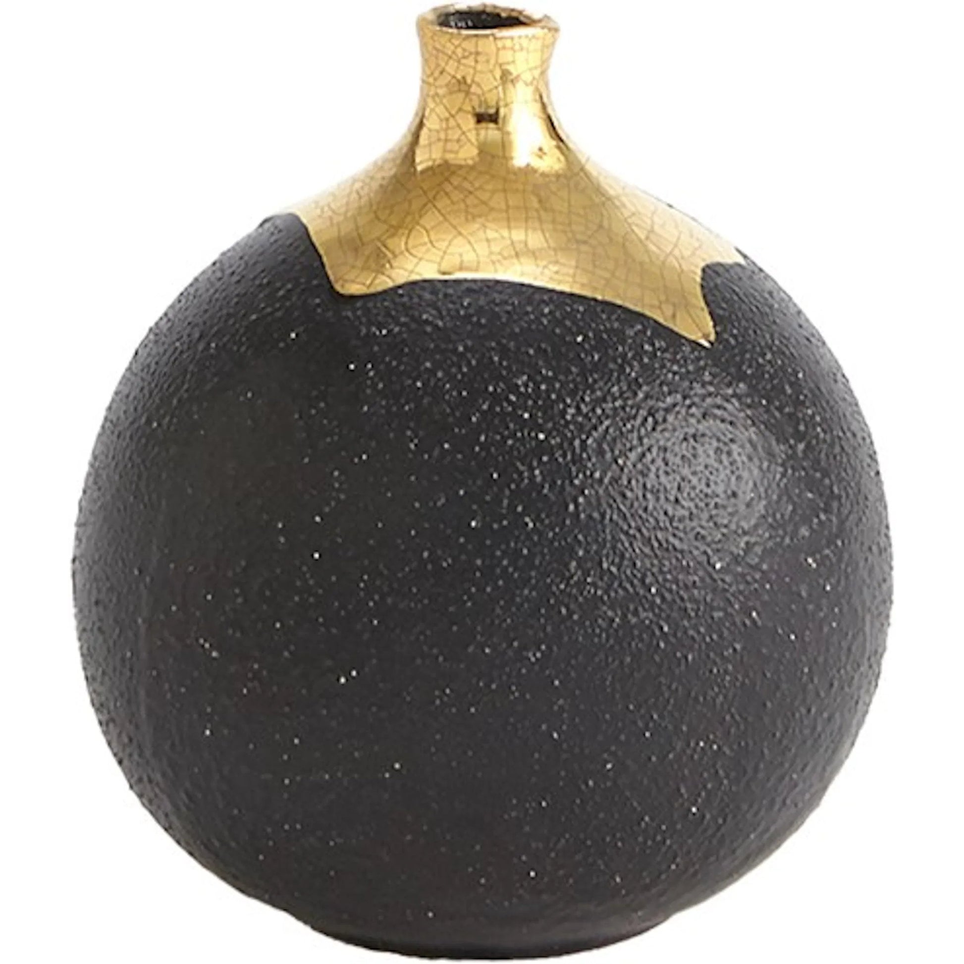 Dipped Golden Crackle/Black Slender Vase by Global Views in black and gold. Made from unique in a modern style.
