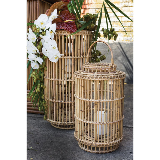 Tindra Lantern by Accent Decor in natural. Made from wood in a cottage & farmhouse style.