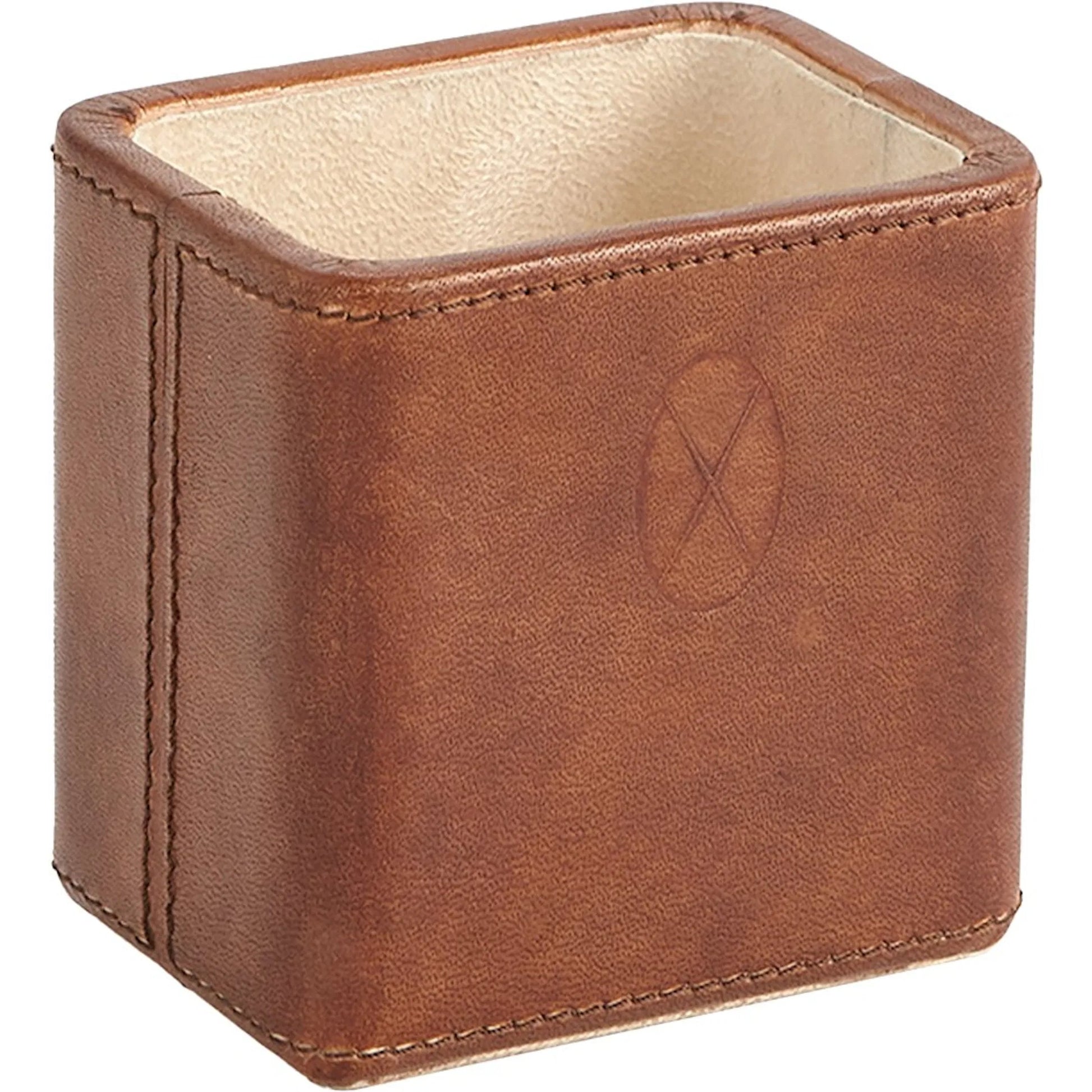 Signature Tobacco Pencil Cup by Global Views in tobacco and leather. Made from unique in a traditional style.