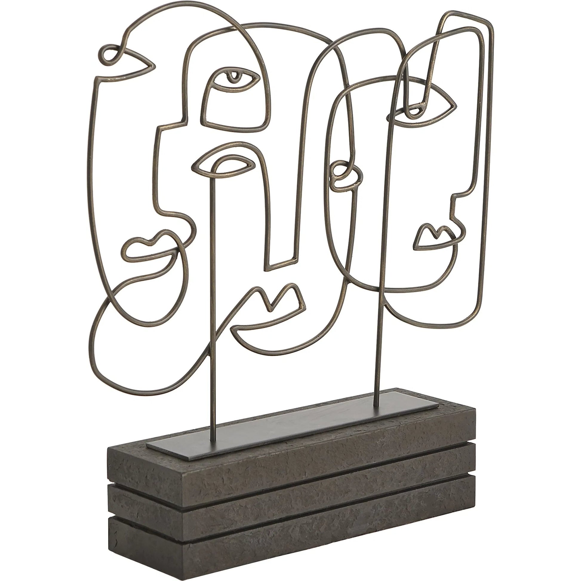 Congregation Sculpture by Global Views in bronze. Made from iron 50%, honed black marble 50% in a eclectic & global style.