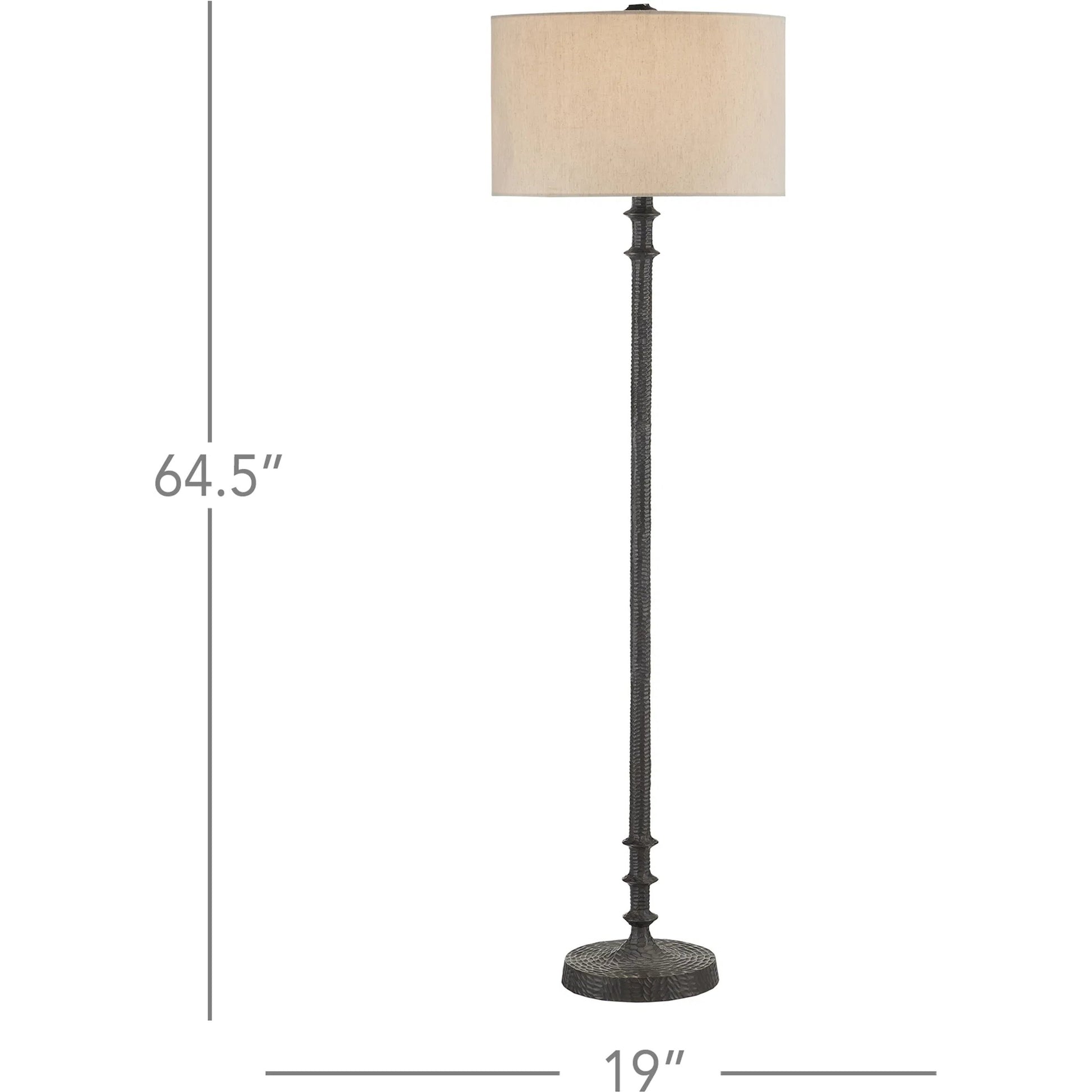 Gallo Floor Lamp by Currey and Company in bronze. Made from cast aluminum in a transitional style.