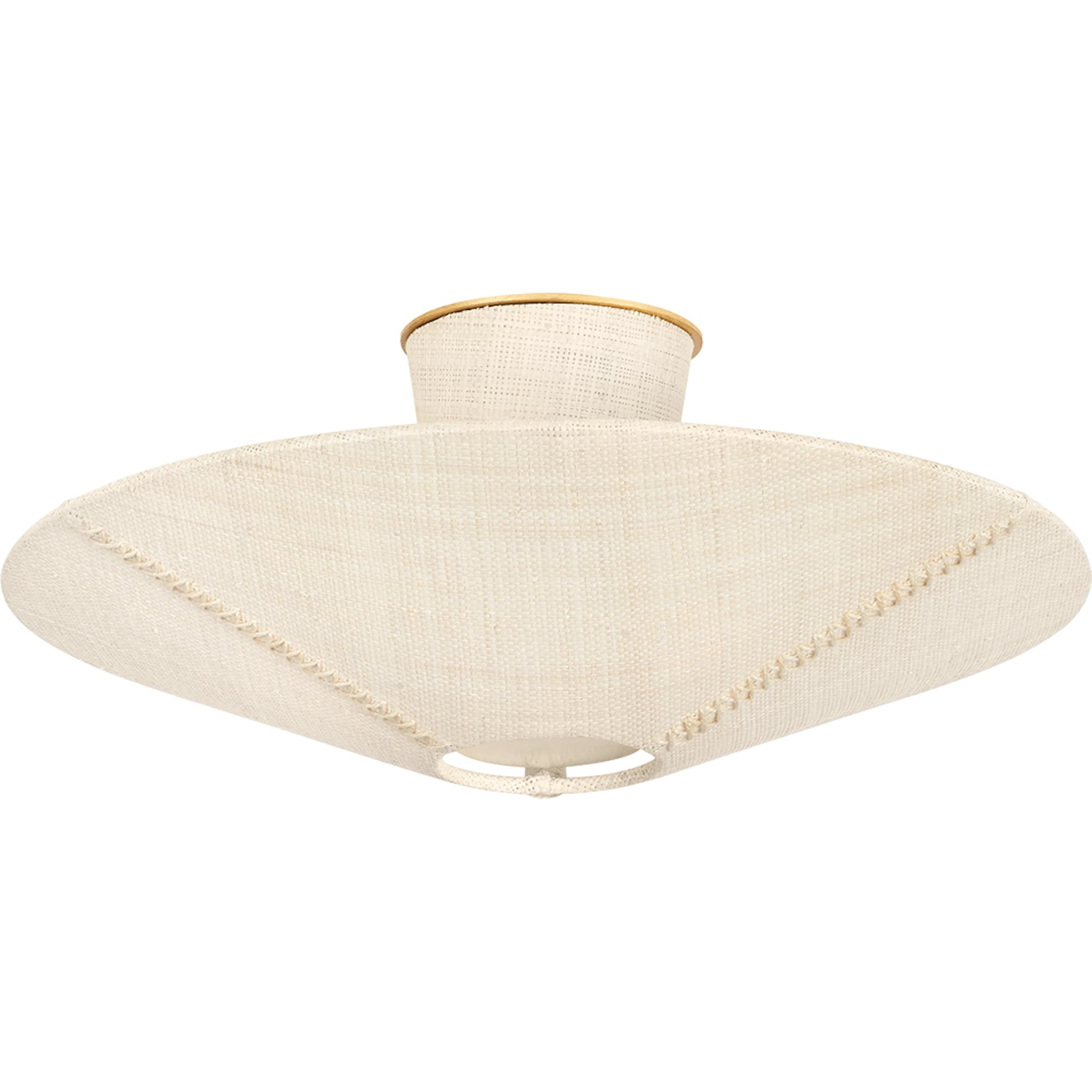 Salisbury Mills Semi Flush by Hudson Valley in gold leaf. Made from iron in a unique style.