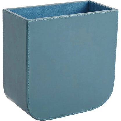 Radius Edge Leather Wastebasket by Global Views. Made from unique in a transitional style.