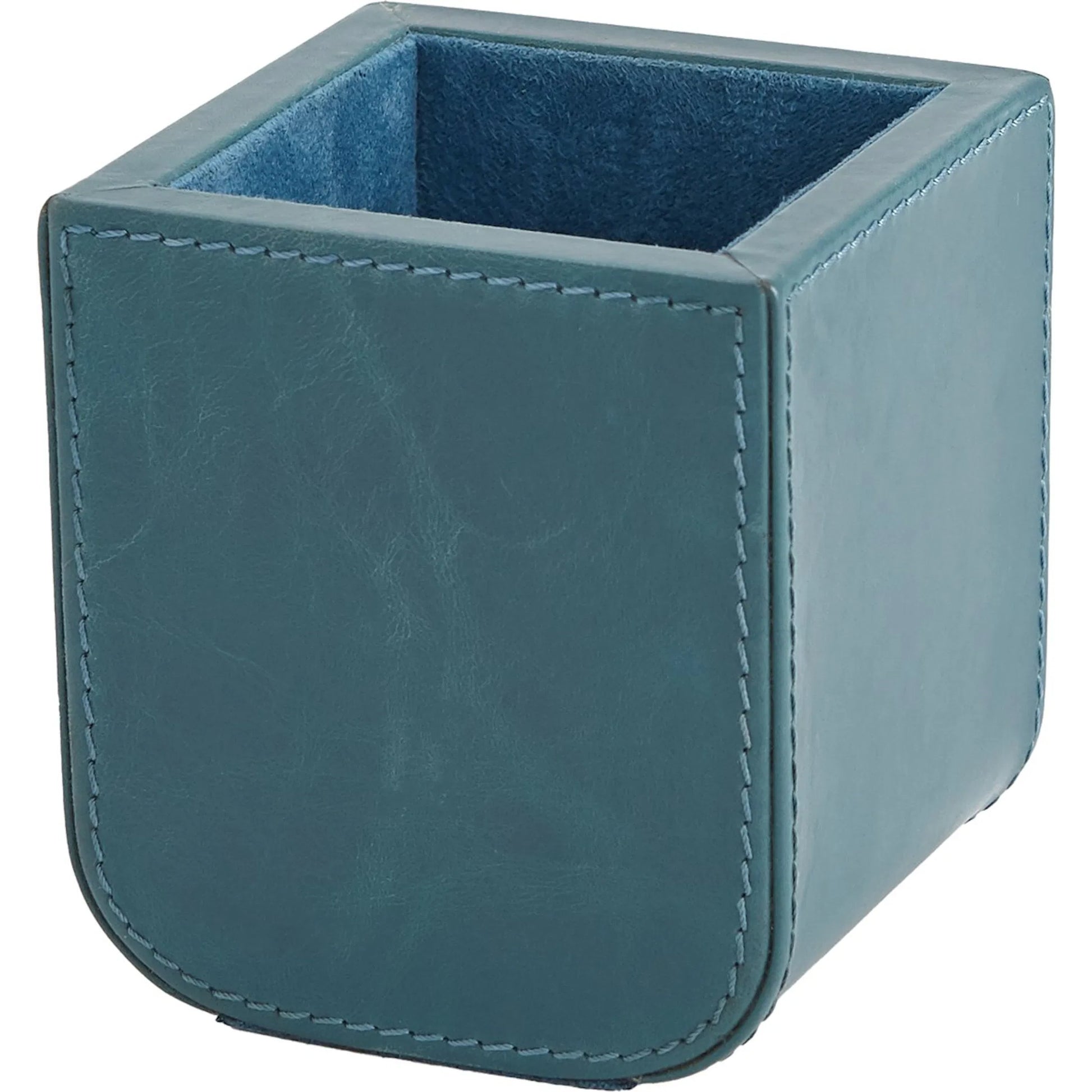 Radius Edge Leather Pencil Cup by Global Views. Made from unique in a transitional style.