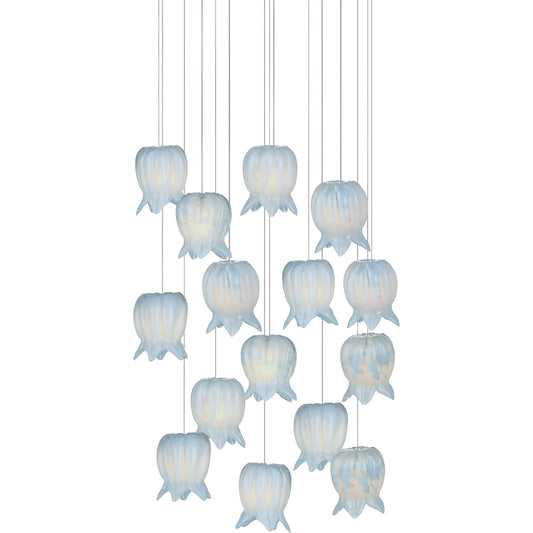 Polpo 15-Light Multi-Drop Pendant by Currey and Company. Made from art glass, metal in a modern style.