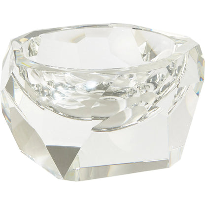 Multi Facet Crystal Bowl by Global Views in clear. Made from crystal in a transitional style.