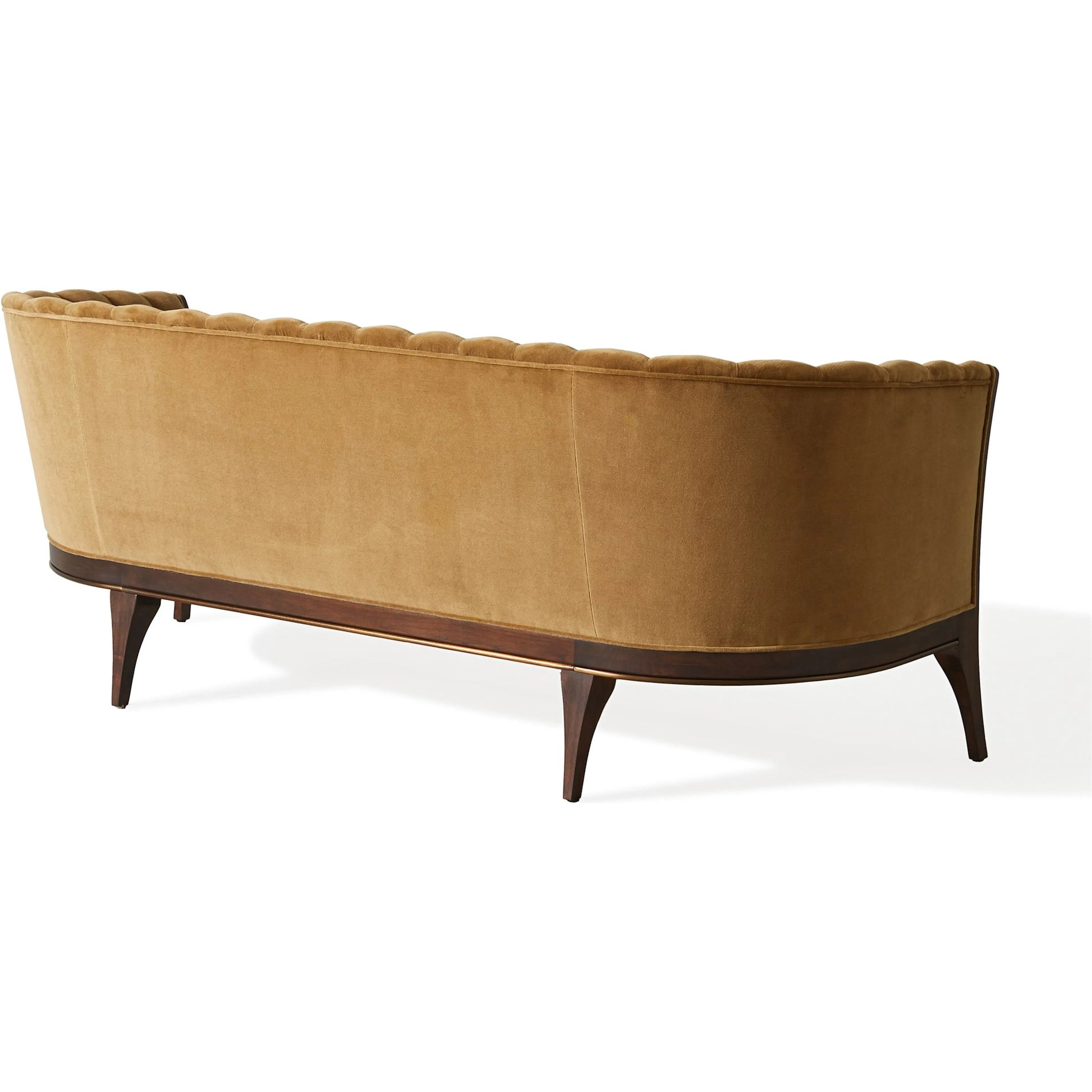 Channel Back Sofa by Global Views. Made from solid walnut, fabric, wood, 100% cotton, double rub: 50,000 in a modern style.