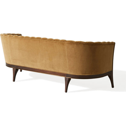 Channel Back Sofa by Global Views. Made from solid walnut, fabric, wood, 100% cotton, double rub: 50,000 in a modern style.