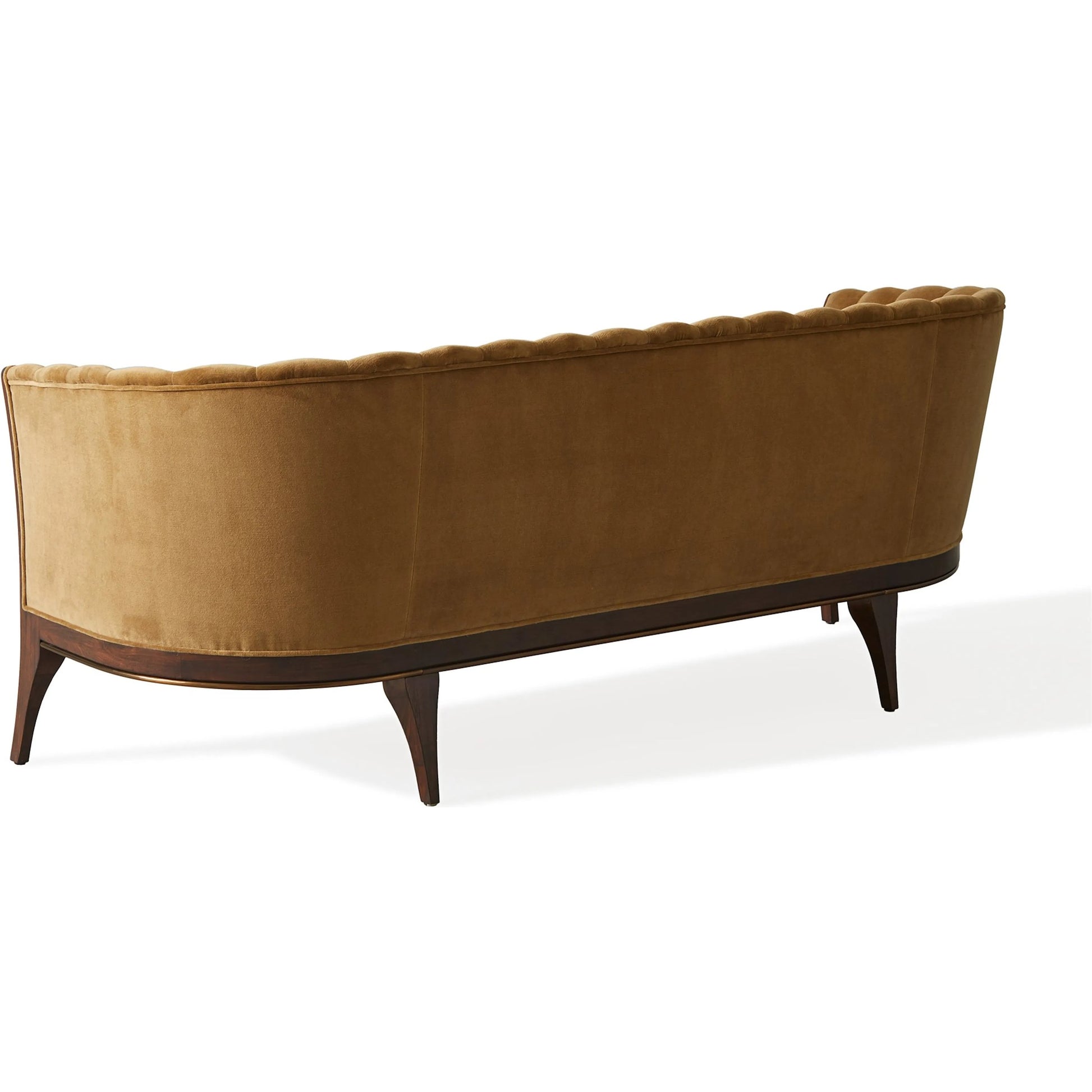 Channel Back Sofa by Global Views. Made from solid walnut, fabric, wood, 100% cotton, double rub: 50,000 in a modern style.