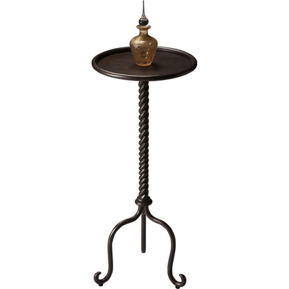 Alma Metal Pedestal Table by Butler Specialty Company in gray and metalworks. Made from cast aluminum in a traditional style.