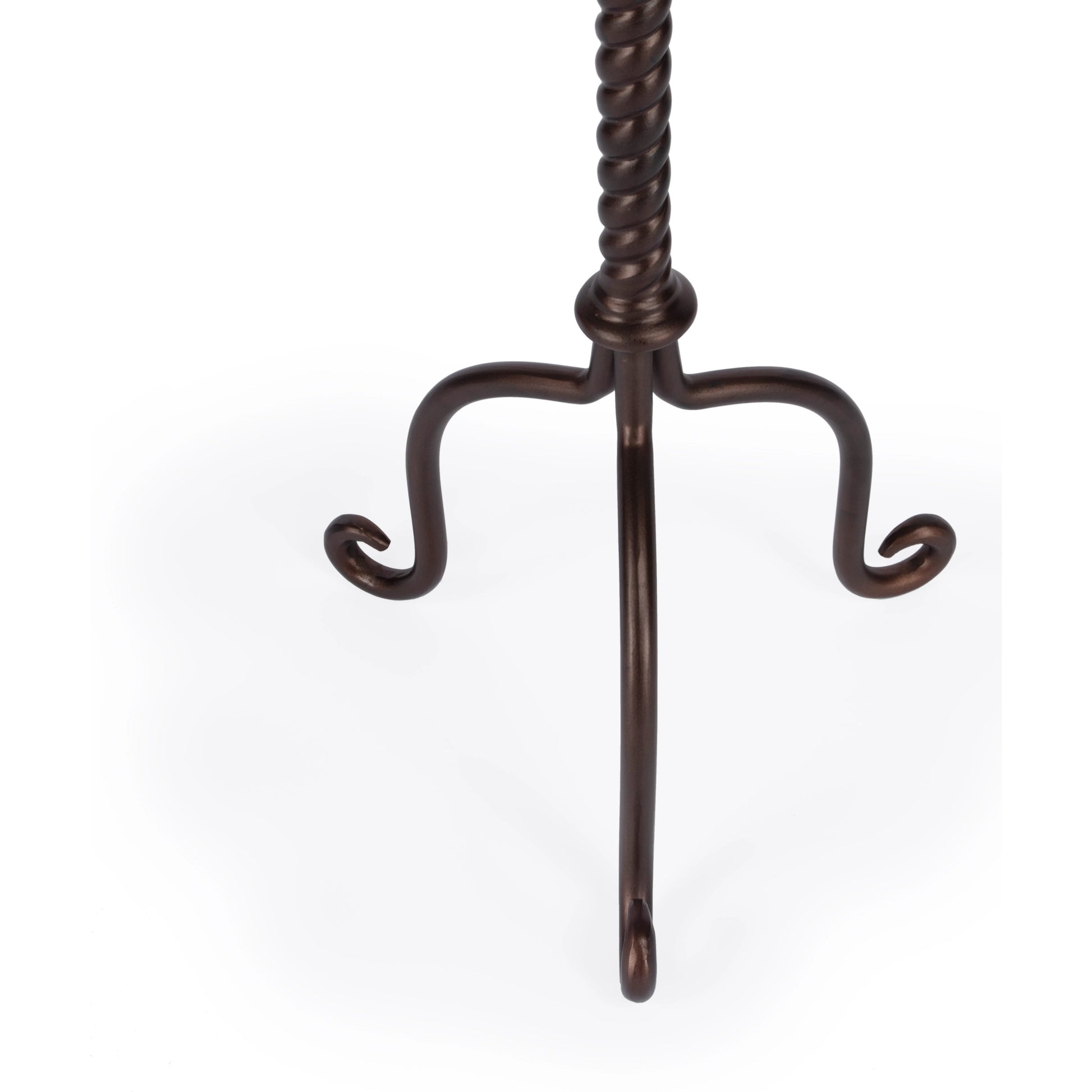 Alma Metal Pedestal Table by Butler Specialty Company in gray and metalworks. Made from cast aluminum in a traditional style.