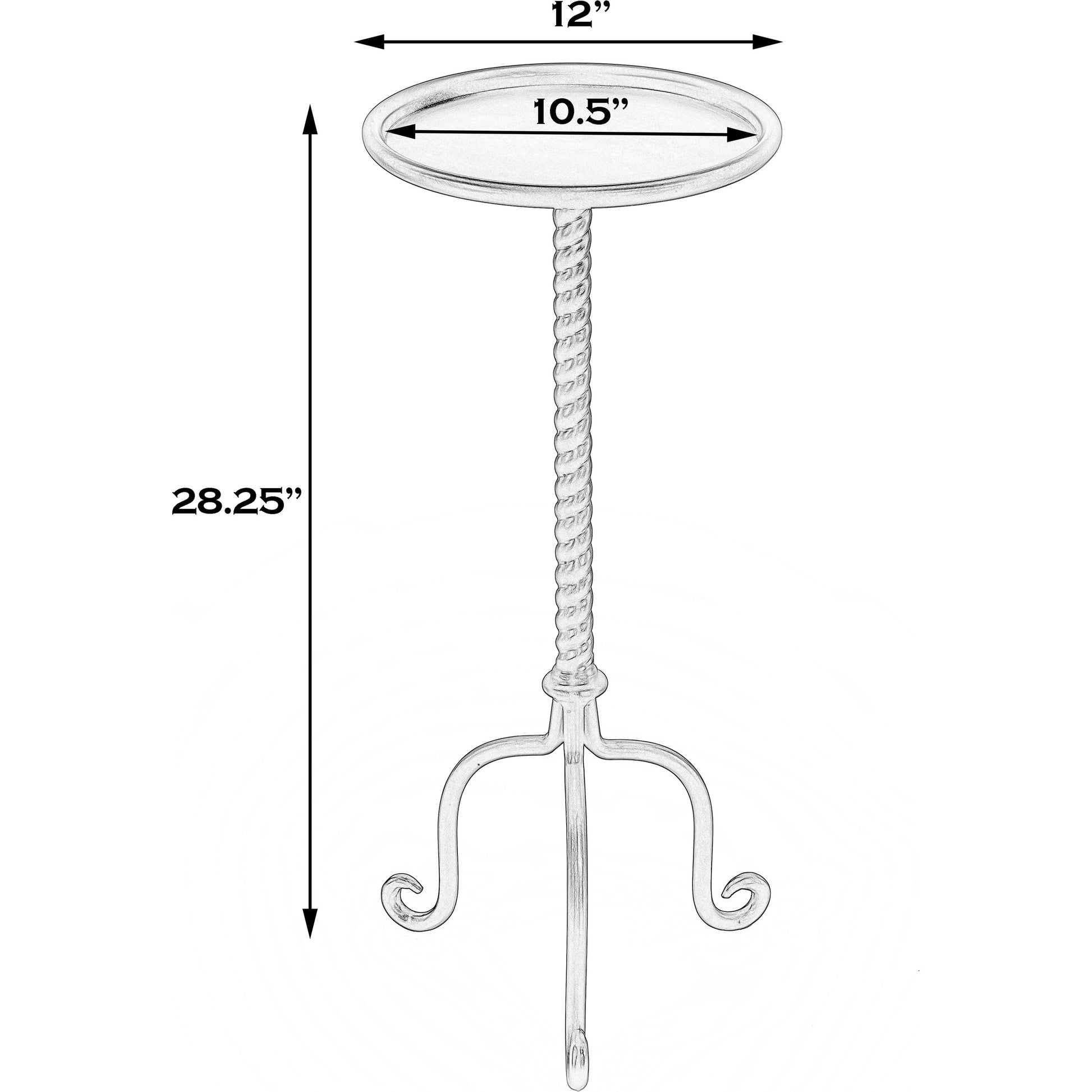 Alma Metal Pedestal Table by Butler Specialty Company in gray and metalworks. Made from cast aluminum in a traditional style.