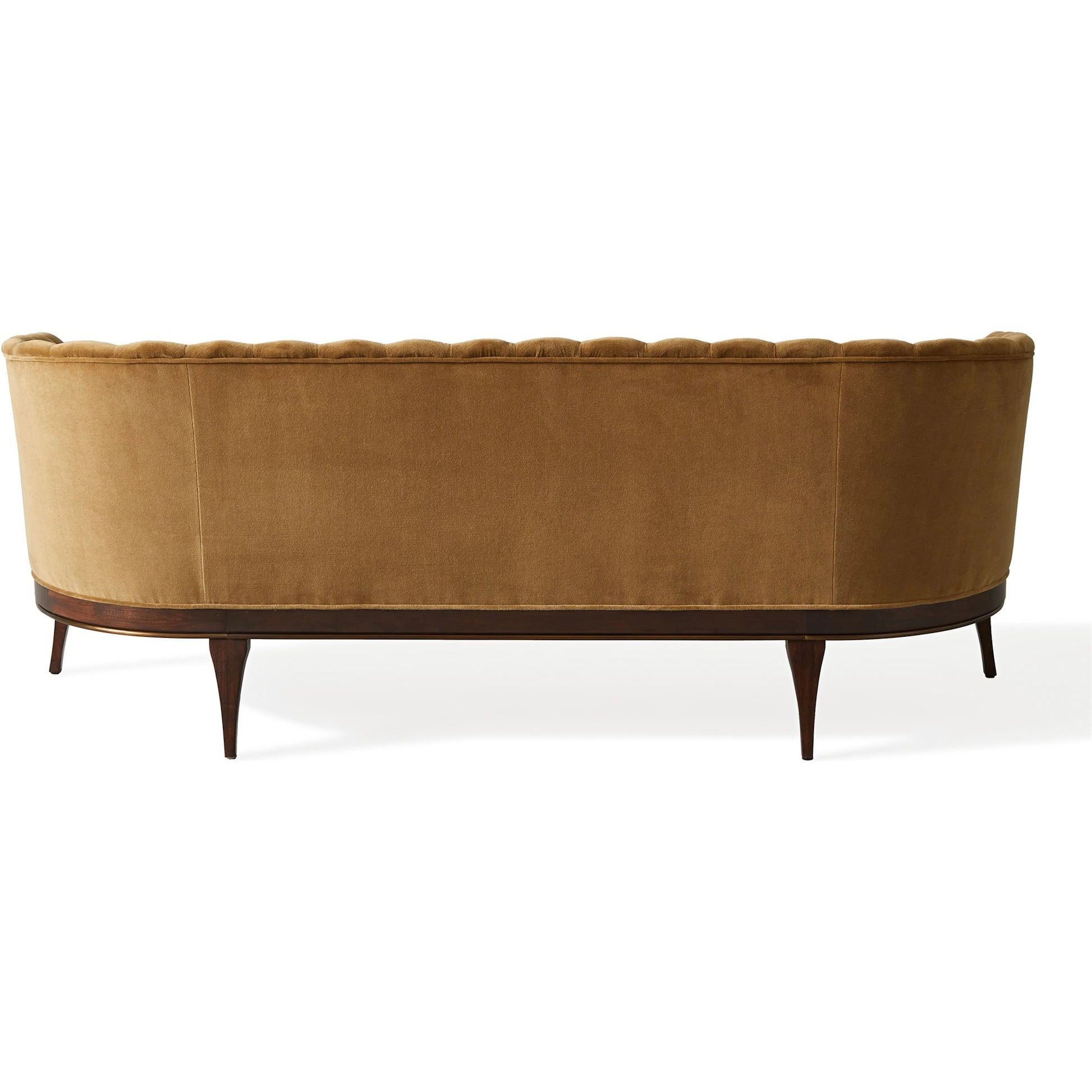 Channel Back Sofa by Global Views. Made from solid walnut, fabric, wood, 100% cotton, double rub: 50,000 in a modern style.