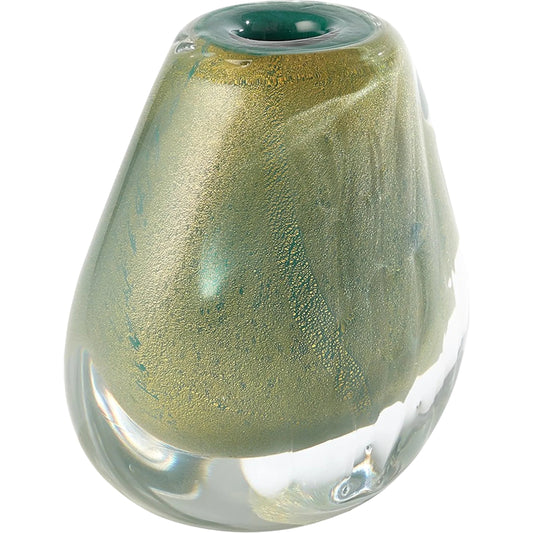 Conical Vase by Global Views in gold. Made from unique in a eclectic & global style.