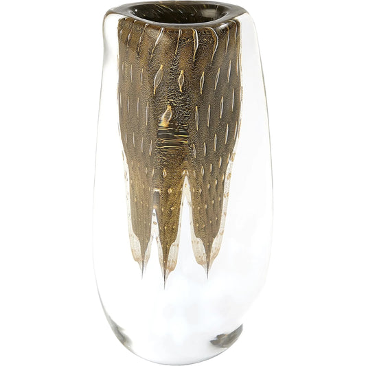 Triangular Bubbled Vase by Global Views in clear. Made from unique in a unique style.