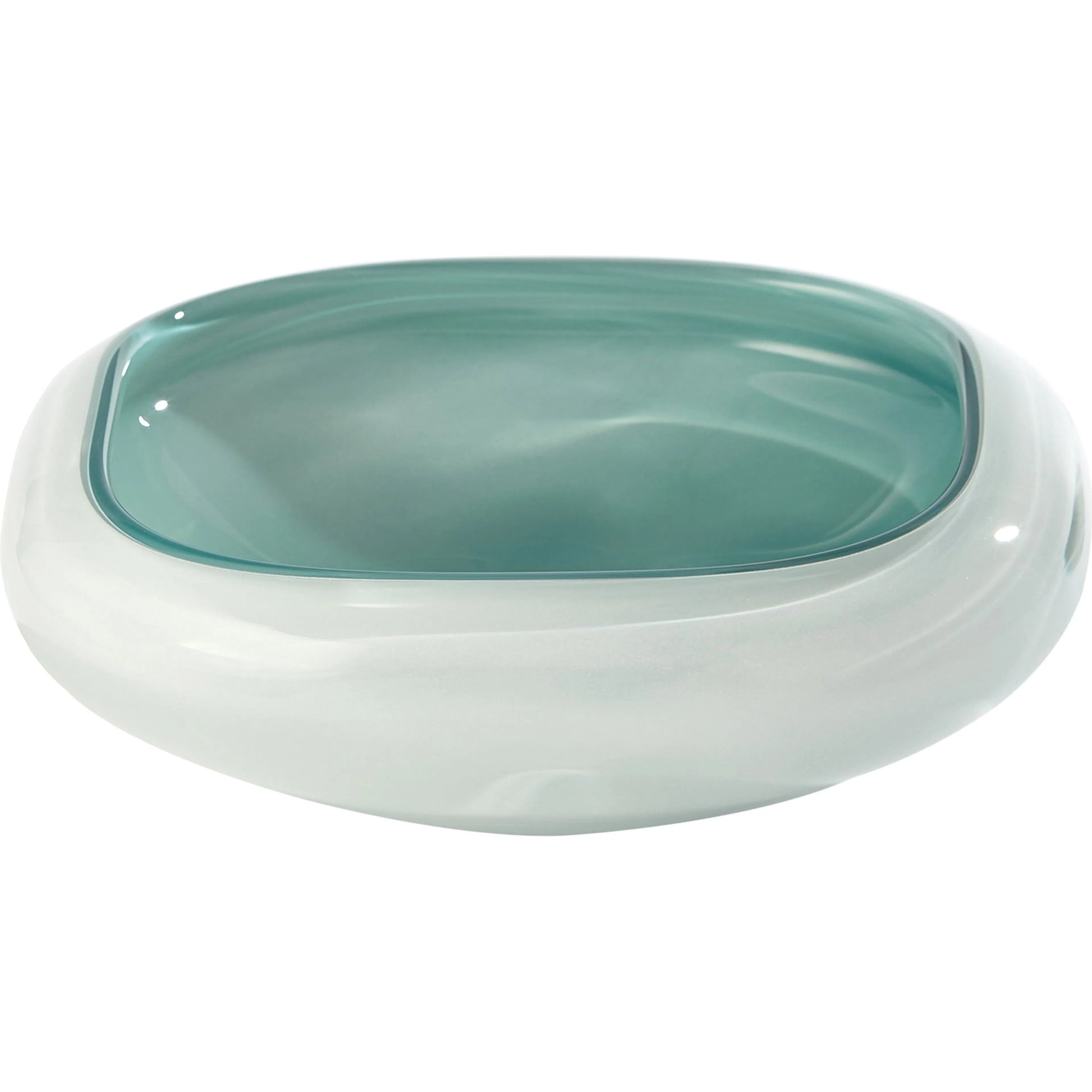 Square Cased Glass Bowl by Global Views in azure. Made from art glass in a eclectic & global style.