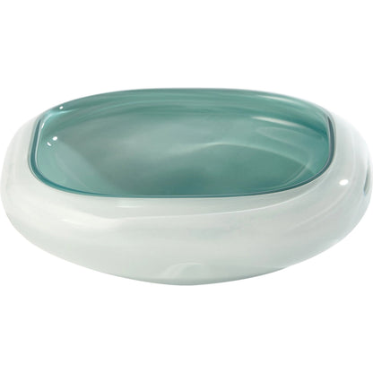 Square Cased Glass Bowl by Global Views in azure. Made from art glass in a eclectic & global style.