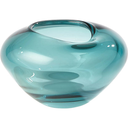 Undulating Vase by Global Views in azure. Made from unique in a unique style.