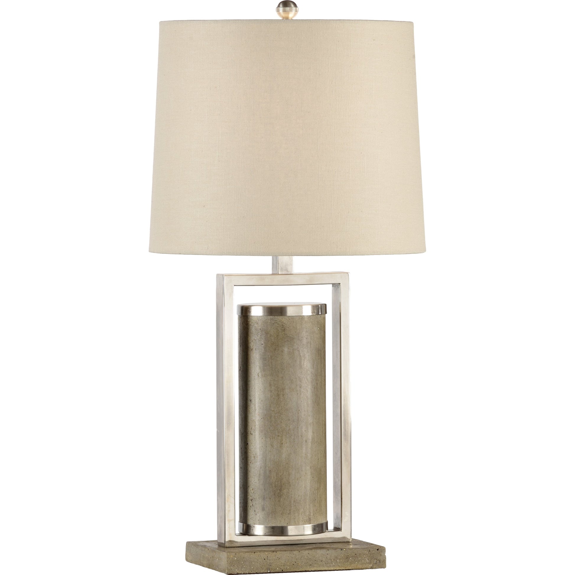 Geo Lamp by Wildwood in patinated, antique brass. Made from misc in a modern style.
