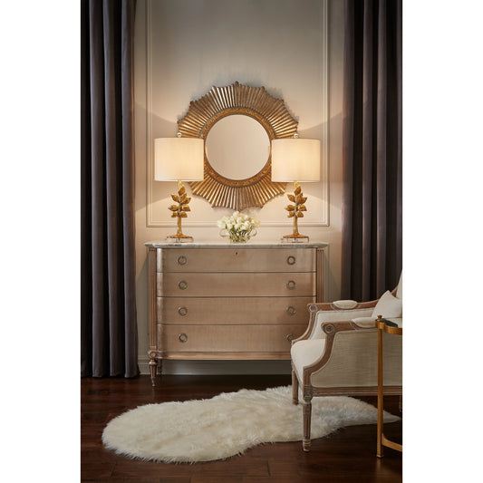 Juliet Lamp by Wildwood in gold leaf, clear. Made from unique in a transitional style.