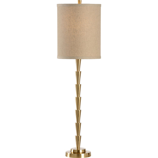 Hoffman Lamp by Wildwood in antique patina. Made from brass in a transitional style.