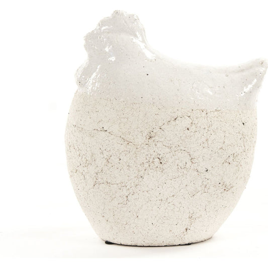 Decorative Garden Chicken by Zentique in white and ceramic. Made from ceramic in a cottage & farmhouse style.